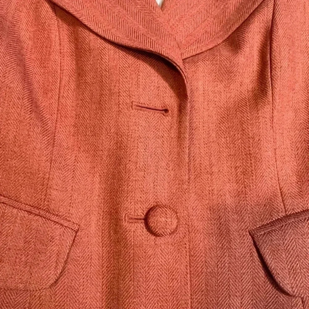 WORTHINGTON BLAZER CORAL 3/4 LENGTH VICTORIAN SLEEVES STRETCH SIZE 6 PETITE - Picture 7 of 8